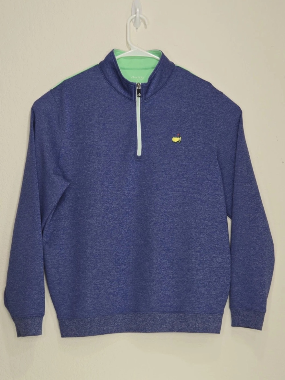 Masters Embroidered Golf Sweater Jacket Blue 1/4 Zip Size L Mens